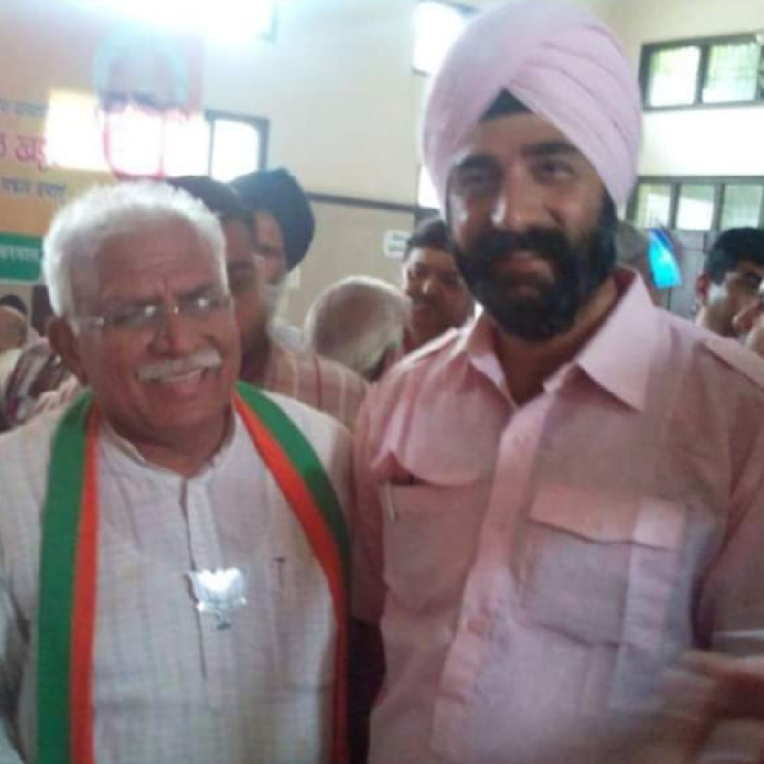 Gurvinder Singh Chhabra (Vicky) with Shri Manohar Lal Khattar
